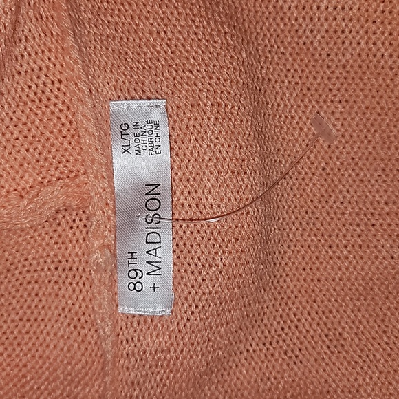 89th Madison Hooded Sweater Women Open weave front Size XL - Picture 9 of 11